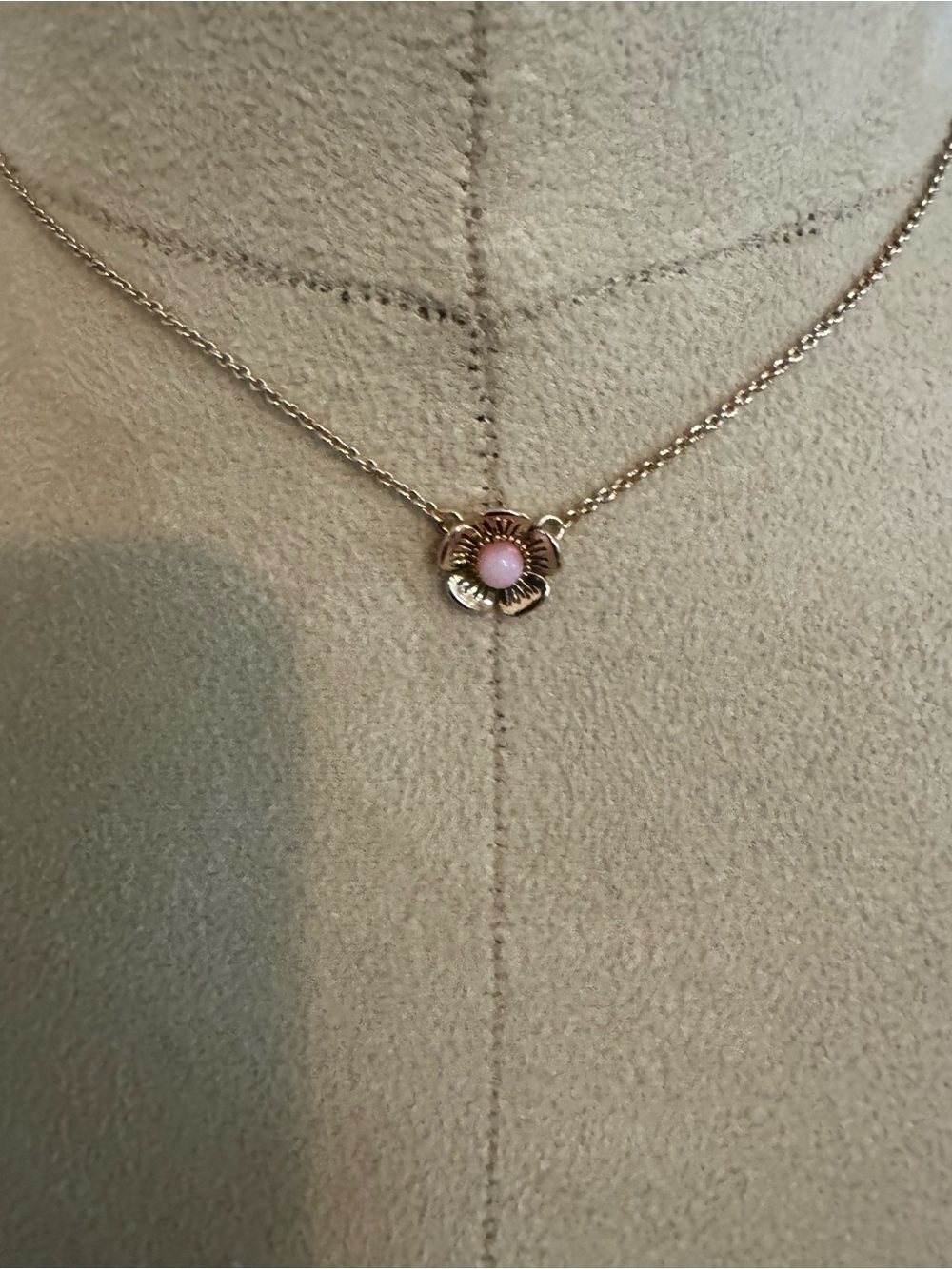 Coach Delicate Rose Gold Tea Rose Pendant Necklace - 16”-18”